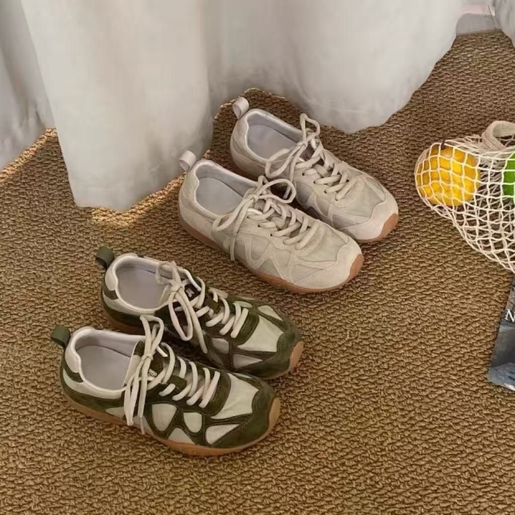 Women'S Shoes Non Slip - Vintage Patchwork Lace Up Sneakers For