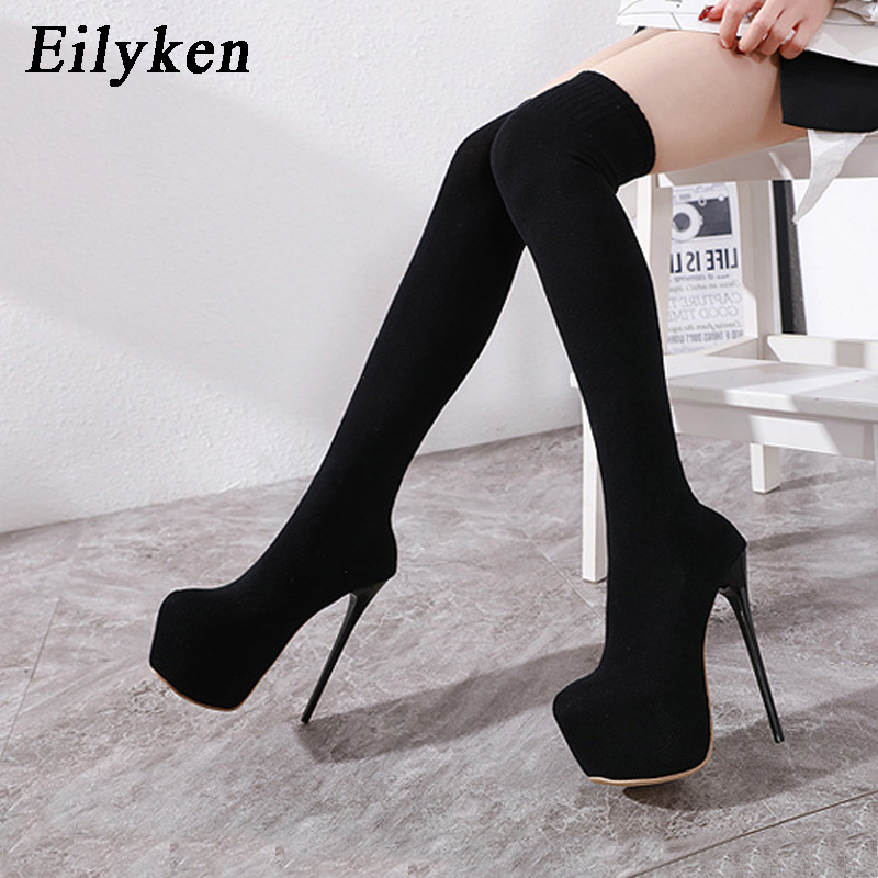 Sock Boot Women - Eilyken Fashion Platform Stretch Fabric Over