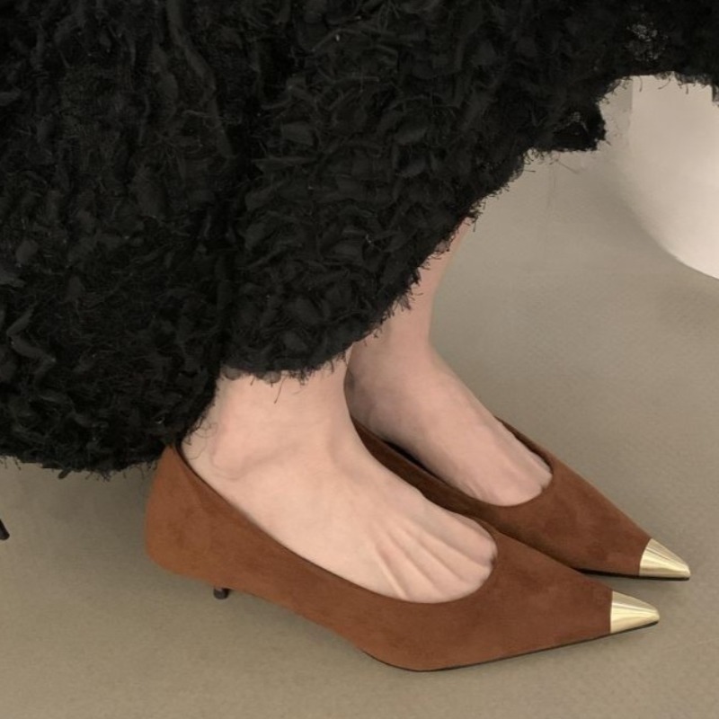 Women'S Shoes Non Slip - Stiletto Single Shoes Autumn New Metallic