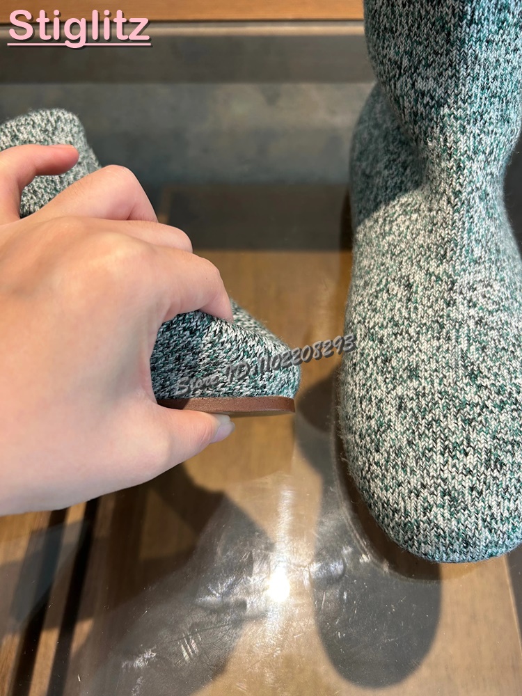 Knitted Round Toe Flat Stretch - огляд і ціна Sock Boot Women