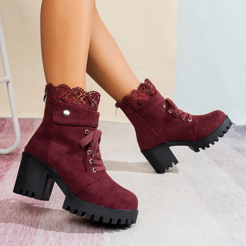 Sexy Lace Patchwork Thick Bott - огляд і ціна Women'S Shoes Red Bottoms