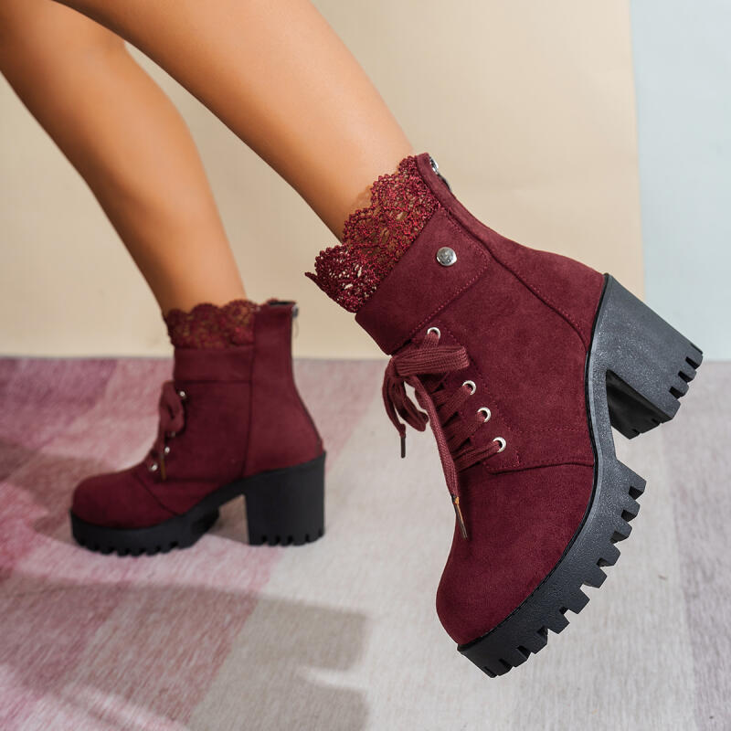 Sexy Lace Patchwork Thick Bott - огляд і ціна Women'S Shoes Red Bottoms