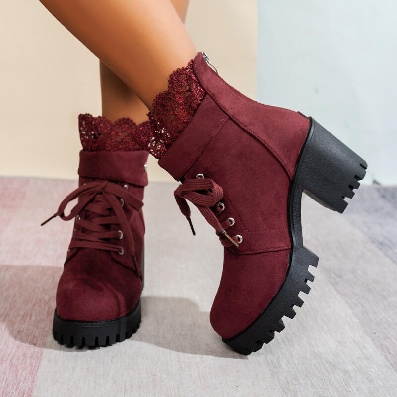 Sexy Lace Patchwork Thick Bott - огляд і ціна Women'S Shoes Red Bottoms