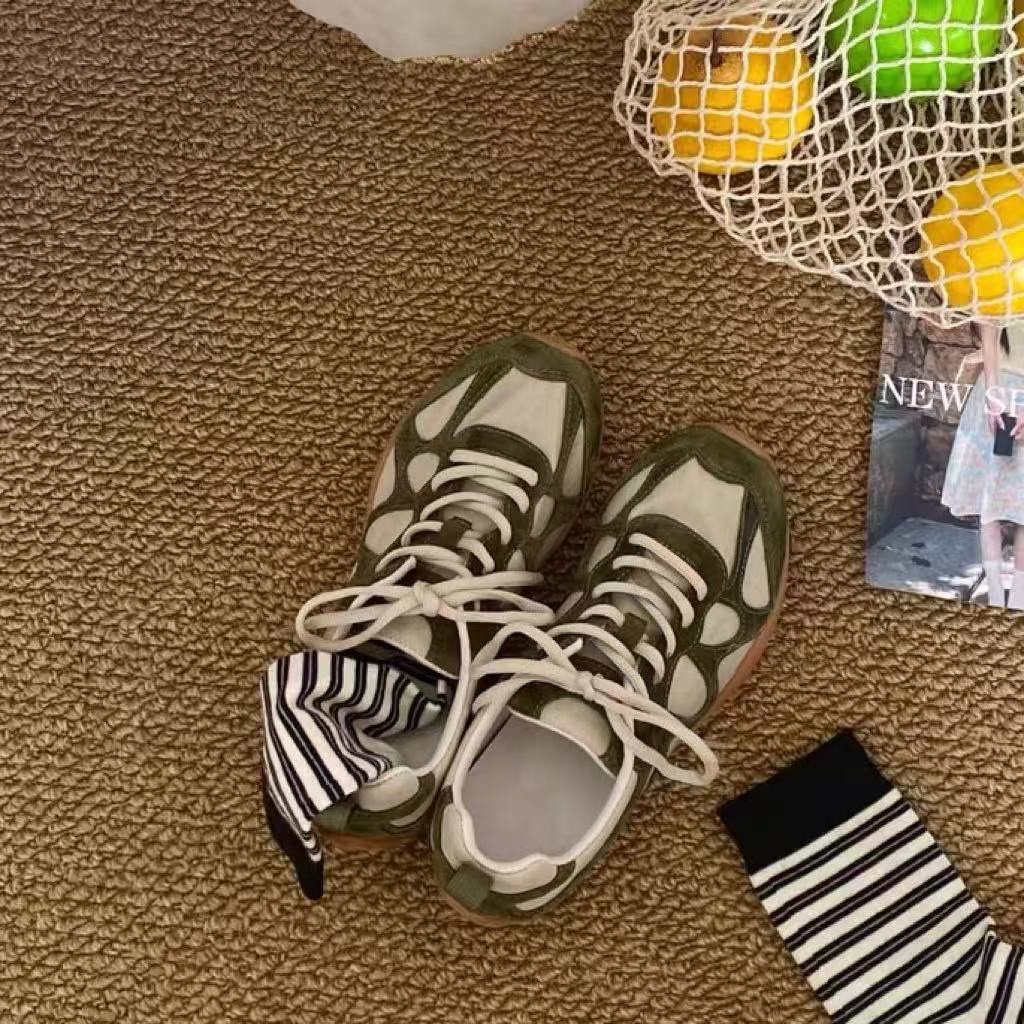 Vintage Patchwork Lace Up Snea - огляд і ціна Women'S Shoes Non Slip