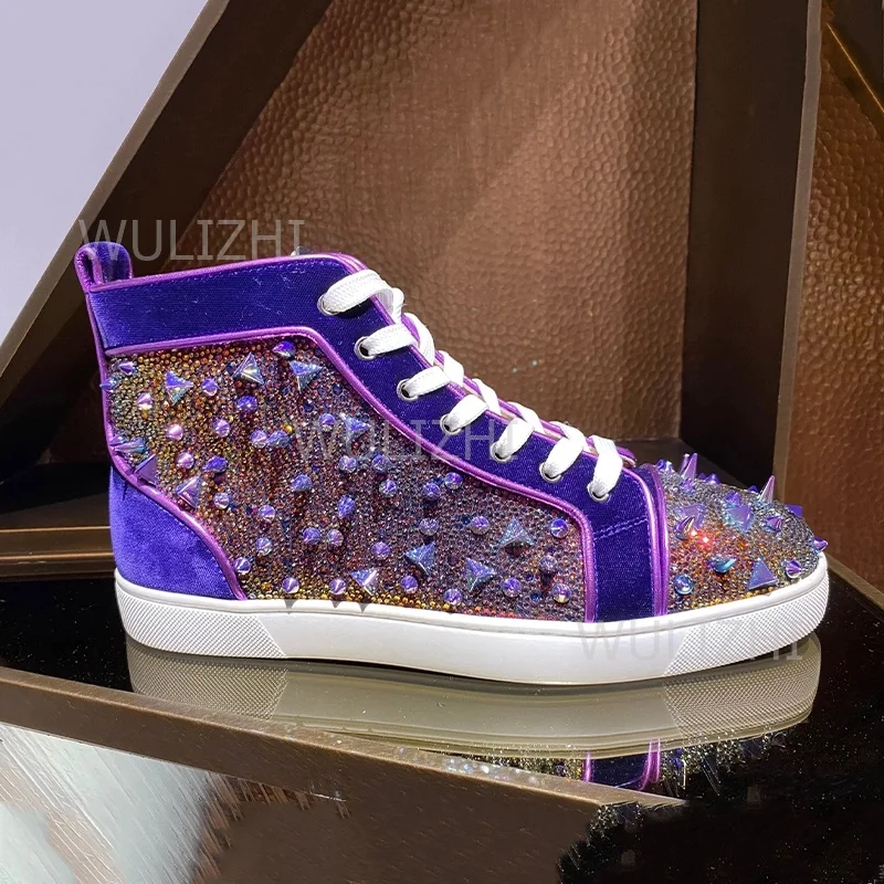 Dark Purple Crystal Rivet Men  - огляд і ціна Women'S Shoes Red Bottoms