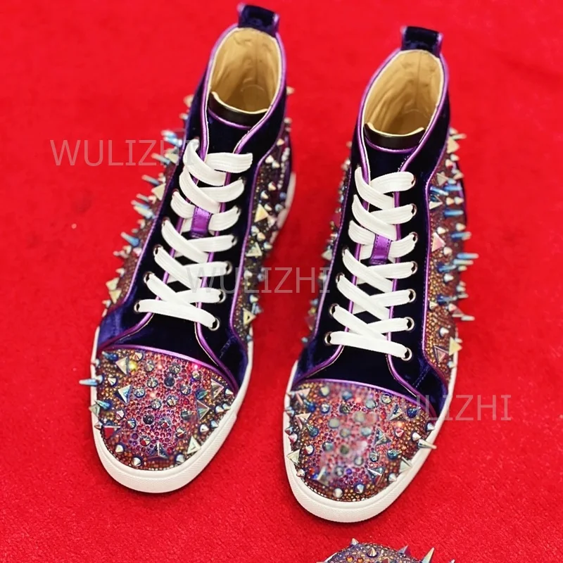 Dark Purple Crystal Rivet Men  - огляд і ціна Women'S Shoes Red Bottoms